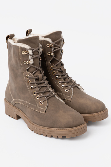 Elegante Botas oscurobeige z grubą podeszAą