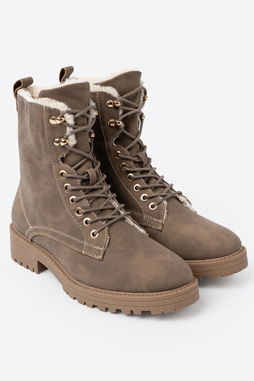 Elegante Botas oscurobeige z grubą podeszAą Elegante Botas oscurobeige z grubą podeszAą