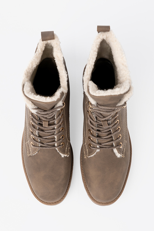 Elegante Botas oscurobeige z grubą podeszAą Elegante Botas oscurobeige z grubą podeszAą