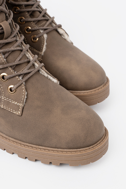 Elegante Botas oscurobeige z grubą podeszAą Elegante Botas oscurobeige z grubą podeszAą