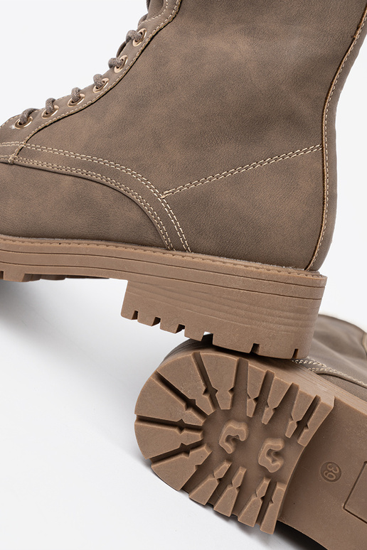 Elegante Botas oscurobeige z grubą podeszAą Elegante Botas oscurobeige z grubą podeszAą
