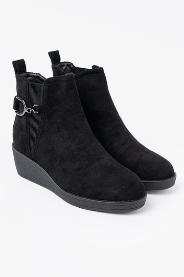 de gamuza zapatos de color negro z elastyczną AstaAką