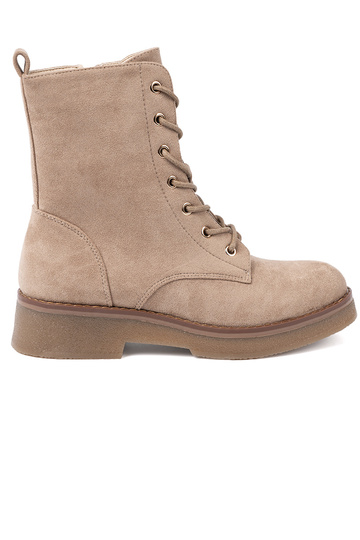 Elegante beige botas altas de montar z okrągłym noskiem 2