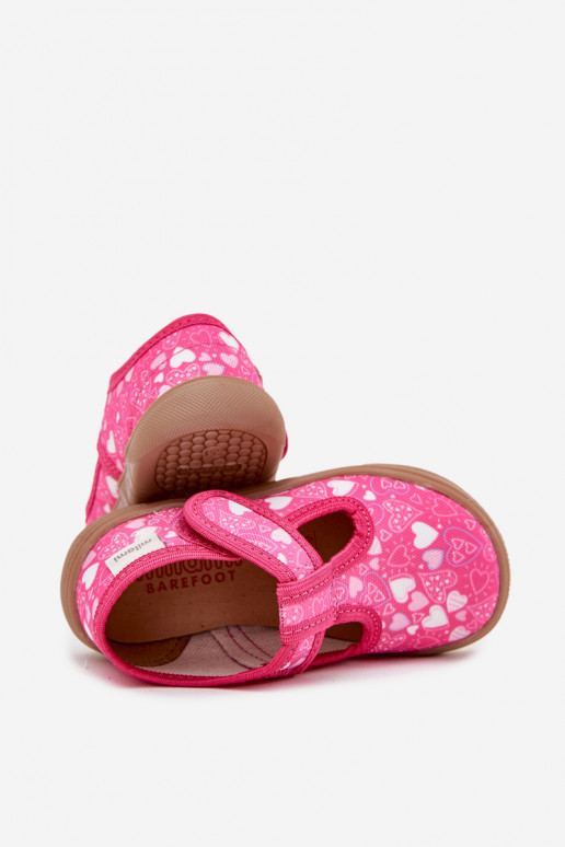Zapatillas Barefoot Infantil con corazones con sujetadores adhesivos Milami color rosa Talirae