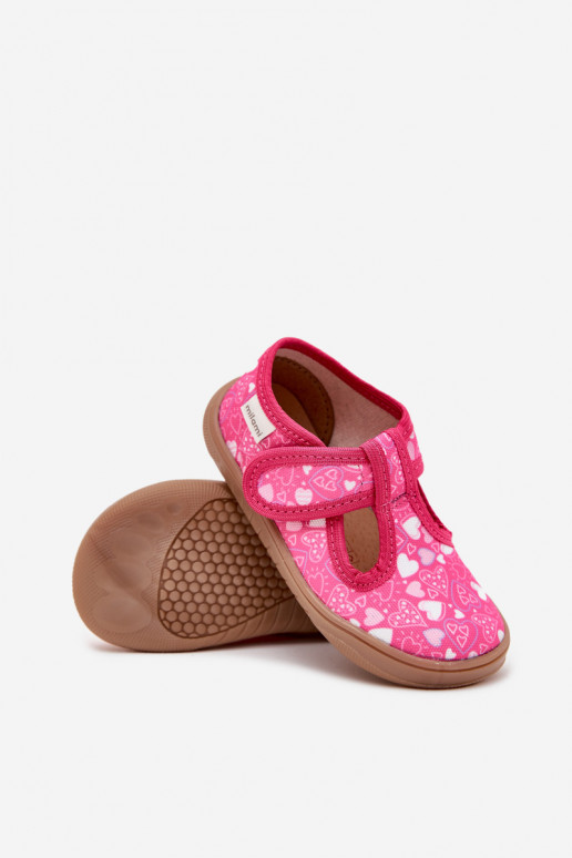 Zapatillas Barefoot Infantil con corazones con sujetadores adhesivos Milami color rosa Talirae