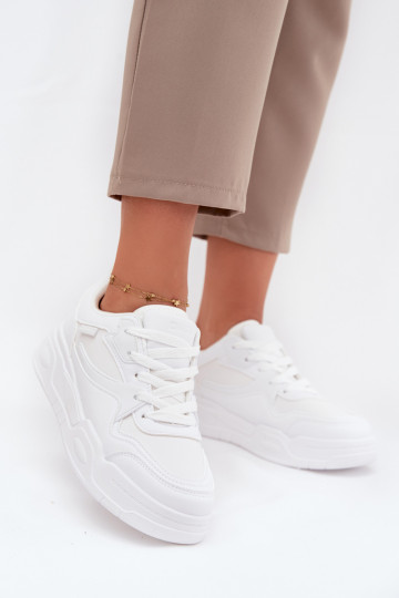 Zapatos de mujer blancos estilo sneakers con plataforma Big Star SS274590 HI-POLY SYSTEM