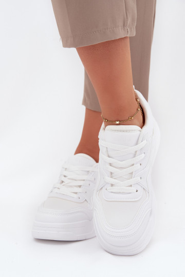 Zapatos de mujer blancos estilo sneakers con plataforma Big Star SS274590 HI-POLY SYSTEM 2