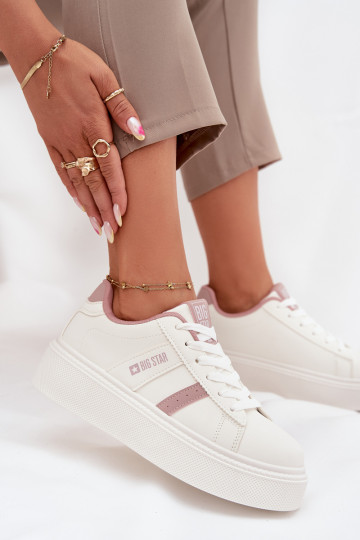 Zapatos de mujer estilo sneakers en color blanco con plataforma Big Star SS274346