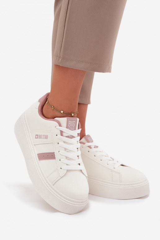 Zapatillas modelo zapatos. Femenino con una plataforma Big Star SS274346 el color blanco