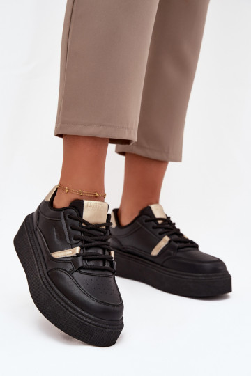 Zapatos de mujer estilo sneakers en color negro con plataforma Big Star SS274360 2