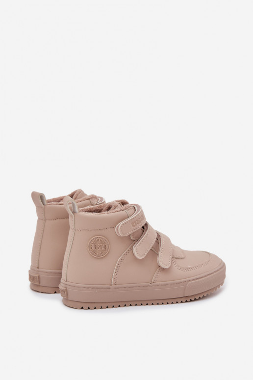 calentamiento Zapatillas modelo botas Infantil con sujetadores adhesivos Big Star SS374072 beige