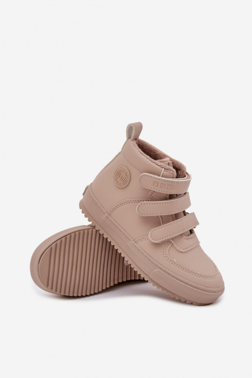 calentamiento Zapatillas modelo botas Infantil con sujetadores adhesivos Big Star SS374072 beige