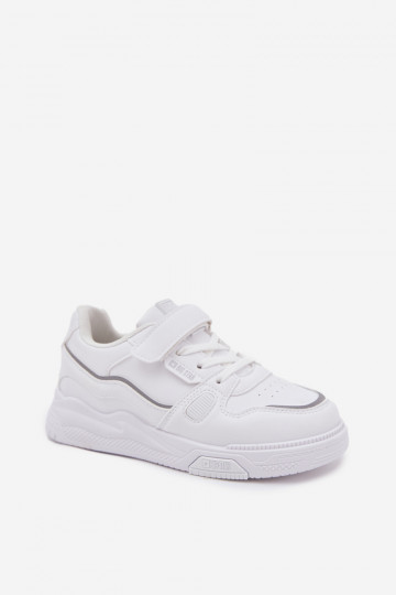 Zapatos infantiles estilo sneakers en color blanco con cierres adhesivos Big Star SS374042