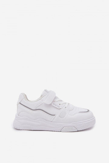 Zapatillas modelo zapatos. Infantil con sujetadores adhesivos Big Star SS374042 el color blanco 2