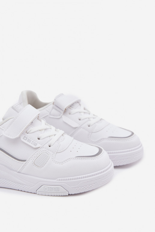 Zapatillas modelo zapatos. Infantil con sujetadores adhesivos Big Star SS374042 el color blanco