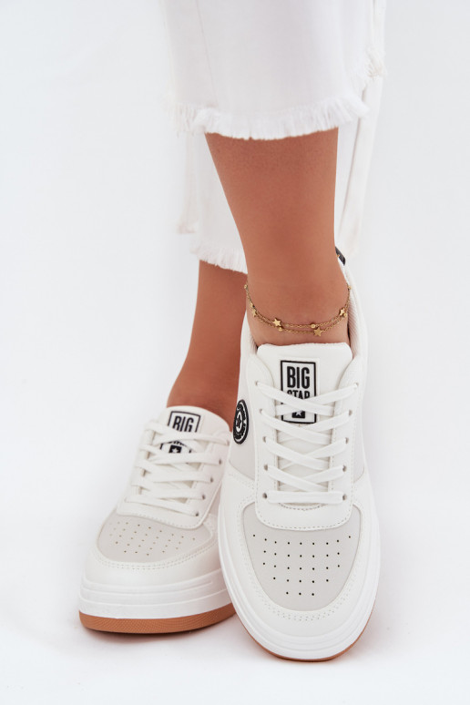 Zapatillas modelo zapatos. Femenino con una plataforma Big Star RR274572 HI-POLY SYSTEM el color blanco