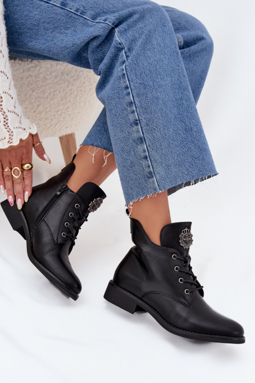 zapatos de tacón bajo para mujer con tacones anchos Con decoraciones Detalem calentamiento de color negro Cylira zapatos de tacón bajo para mujer con tacones anchos Con decoraciones Detalem calentamiento de color negro Cylira
