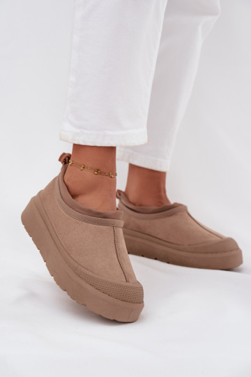Botines de nieve de mujer con plataforma y parte superior baja color arena Izamine 2