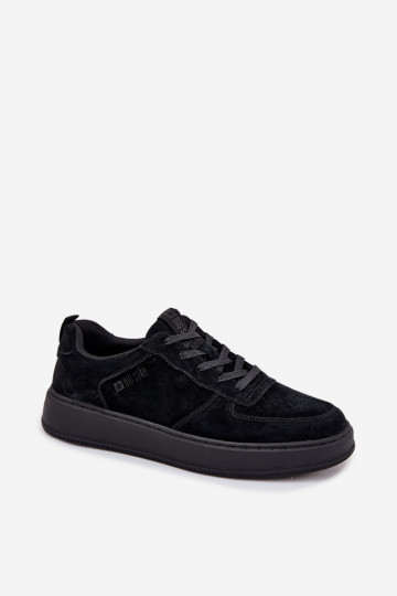 Zapatillas deportivas de ante para hombres con plataforma negras "Big Star OO174012"