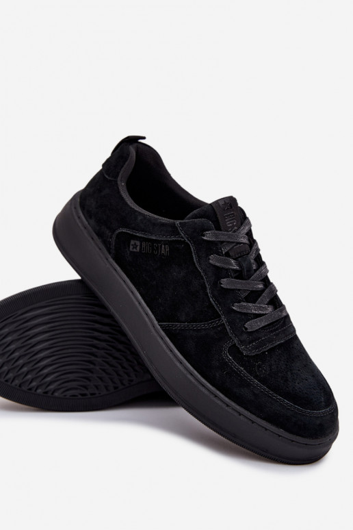 Tiene quesculino Zapatillas modelo zapatos. con una plataforma de gamuza Big Star OO174012 de color negro