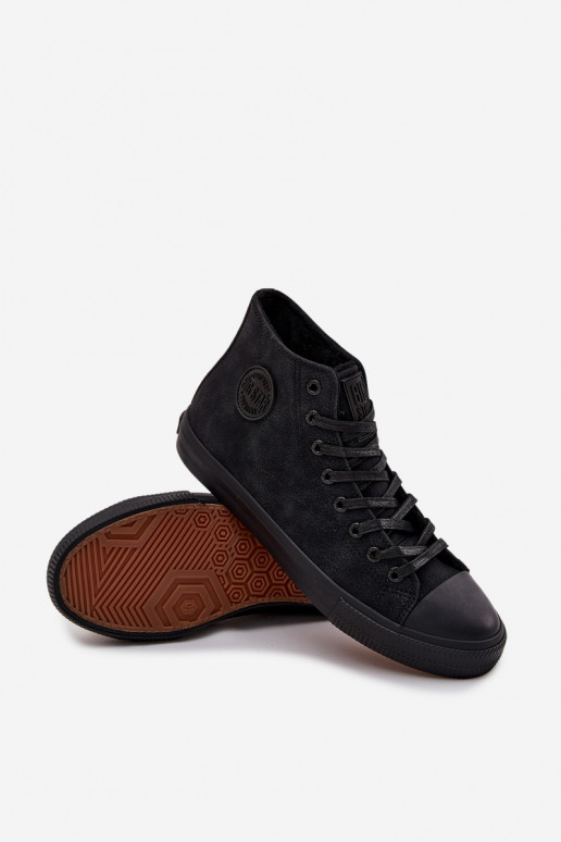 Zapatos casuales de hombre calentamiento de cuero ecológico Big Star OO174247 HI-POLY SYSTEM de color negro