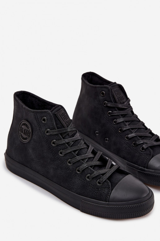 Zapatos casuales de hombre calentamiento de cuero ecológico Big Star OO174247 HI-POLY SYSTEM de color negro