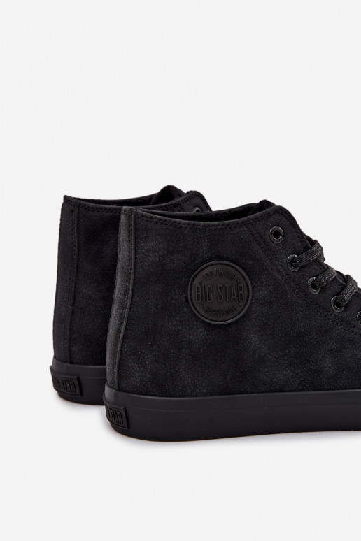 Zapatos casuales de hombre calentamiento de cuero ecológico Big Star OO174247 HI-POLY SYSTEM de color negro