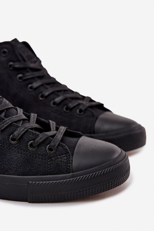 Zapatos casuales de hombre calentamiento de cuero ecológico Big Star OO174247 HI-POLY SYSTEM de color negro