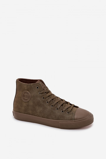 Zapatillas de hombre de piel sintética "Big Star OO174250 HI-POLY SYSTEM" en color caqui