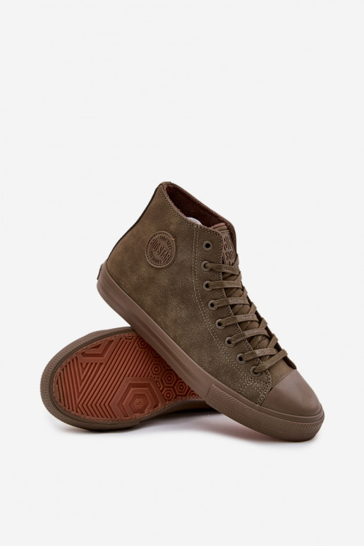 Zapatos casuales de hombre calentamiento de cuero ecológico Big Star OO174250 HI-POLY SYSTEM de color caqui