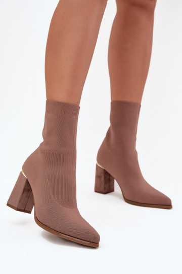 Botines de mujer tipo slip-on, color arena Virelle