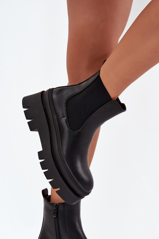 calentamiento botas con estilo Femenino con una plataforma de color negro Ismira