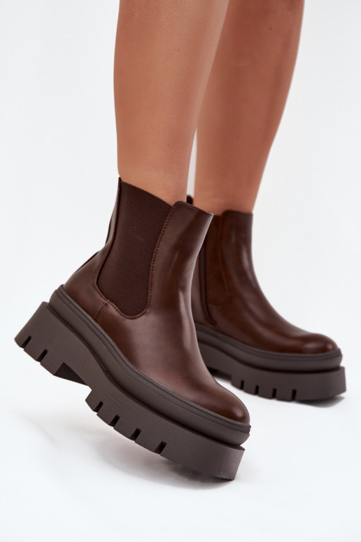 calentamiento botas con estilo Femenino con una plataforma CzekoladoAe Ismira