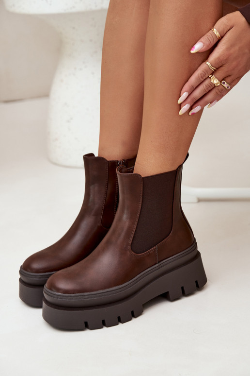 calentamiento botas con estilo Femenino con una plataforma CzekoladoAe Ismira