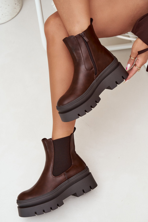 calentamiento botas con estilo Femenino con una plataforma CzekoladoAe Ismira