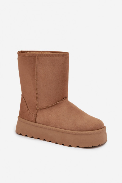 Femenino Botas de nieve con un abrigo de piel color marrón Abrams