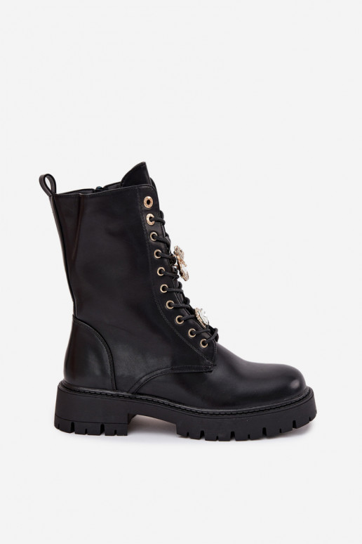 botines de trabajo FemeninoPrzypinkami calentamiento de color negro Lomina