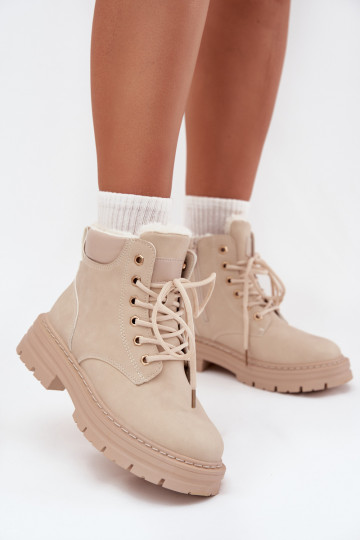 zapatos Femenino calentamiento con pelo dentro Al castillo color marfil Tharika 2