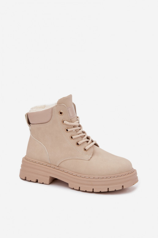 zapatos Femenino calentamiento con pelo dentro Al castillo color marfil Tharika