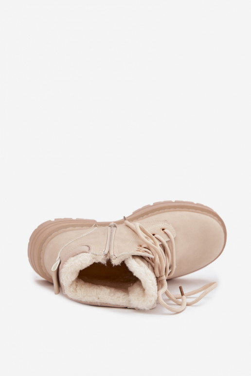 zapatos Femenino calentamiento con pelo dentro Al castillo color marfil Tharika