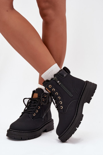 zapatos Femenino calentamiento con pelo dentro Al castillo de color negro Tharika 2