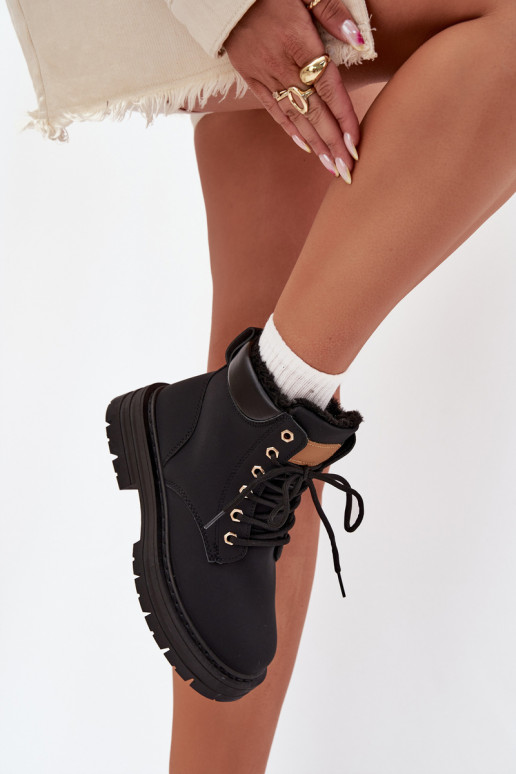 zapatos Femenino calentamiento con pelo dentro Al castillo de color negro Tharika