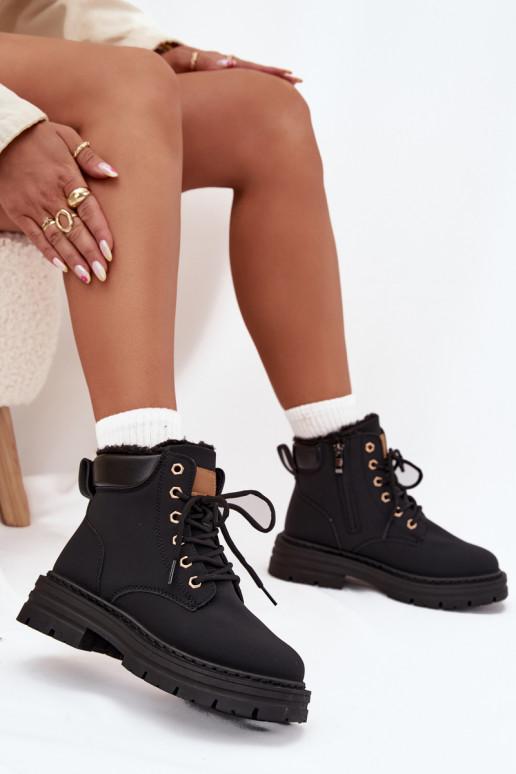 zapatos Femenino calentamiento con pelo dentro Al castillo de color negro Tharika