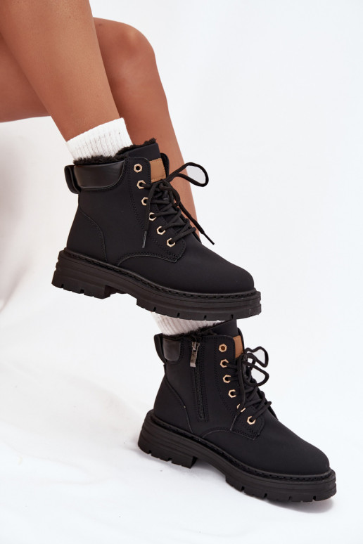 zapatos Femenino calentamiento con pelo dentro Al castillo de color negro Tharika