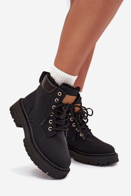 zapatos Femenino calentamiento con pelo dentro Al castillo de color negro Tharika