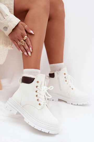 zapatos Femenino calentamiento con pelo dentro Al castillo el color blanco Tharika