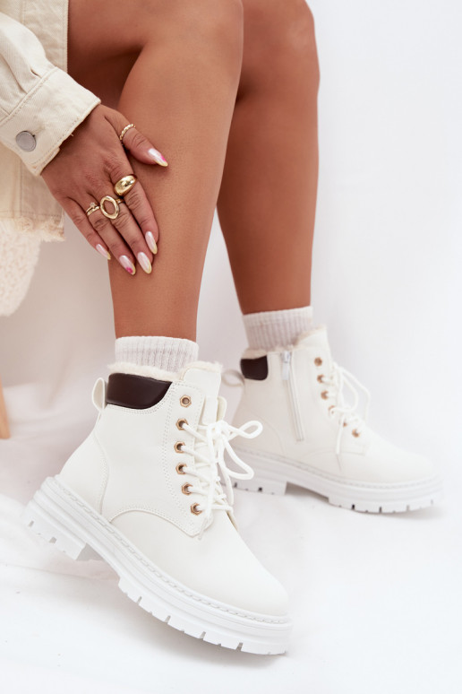 zapatos Femenino calentamiento con pelo dentro Al castillo el color blanco Tharika