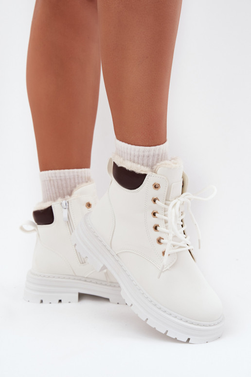 zapatos Femenino calentamiento con pelo dentro Al castillo el color blanco Tharika