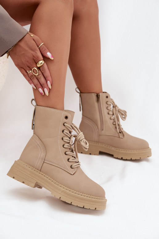 Femenino botines de trabajo Al castillo beige Tirina