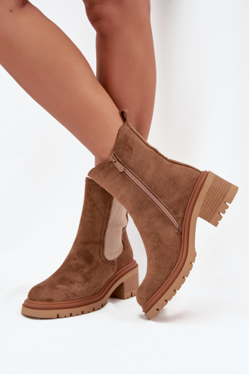 Botines de mujer forrados en color arena Zoralia 2